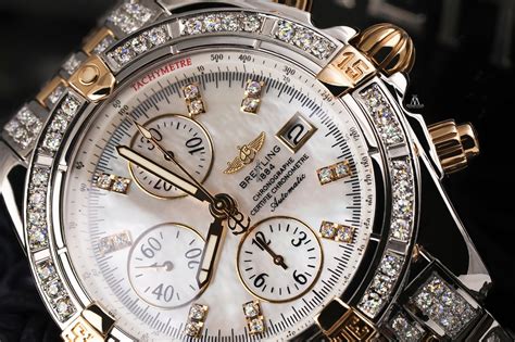 diamond encrusted breitling|Breitling diamond bezel watches.